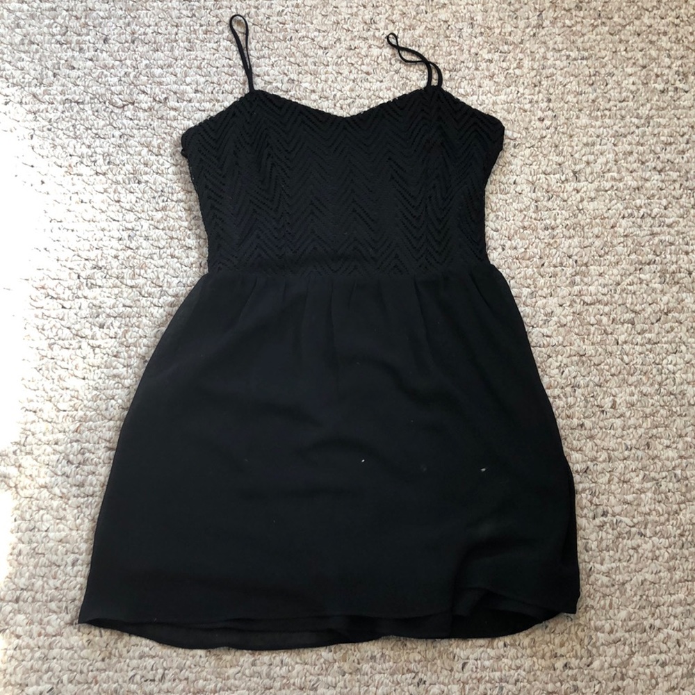 Spaghetti Strap Black Mini Dress